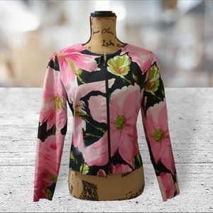 JOSEPH RIBHOFF SHORT FLORAL JACKET Size 6 USA